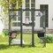 Grey Tall Outdoor Wooden Cat House with 6 Side and 1 Middle Platforms Suitable for Indoor and Outdoor Use